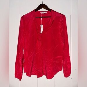 Trina Turk Silk Women‎ M Peasant Blouse Ethereal Quiet Luxury Elegant Feminine